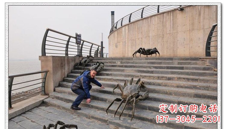 安阳海边铜螃蟹雕塑是由中领雕塑定制生产的一款…
