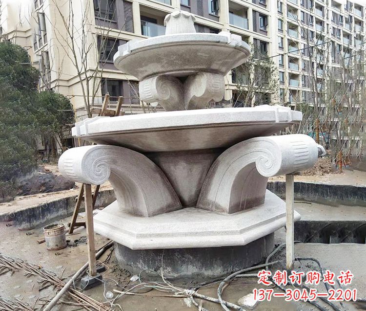 安阳海马石雕喷泉,喷水灿烂缤纷