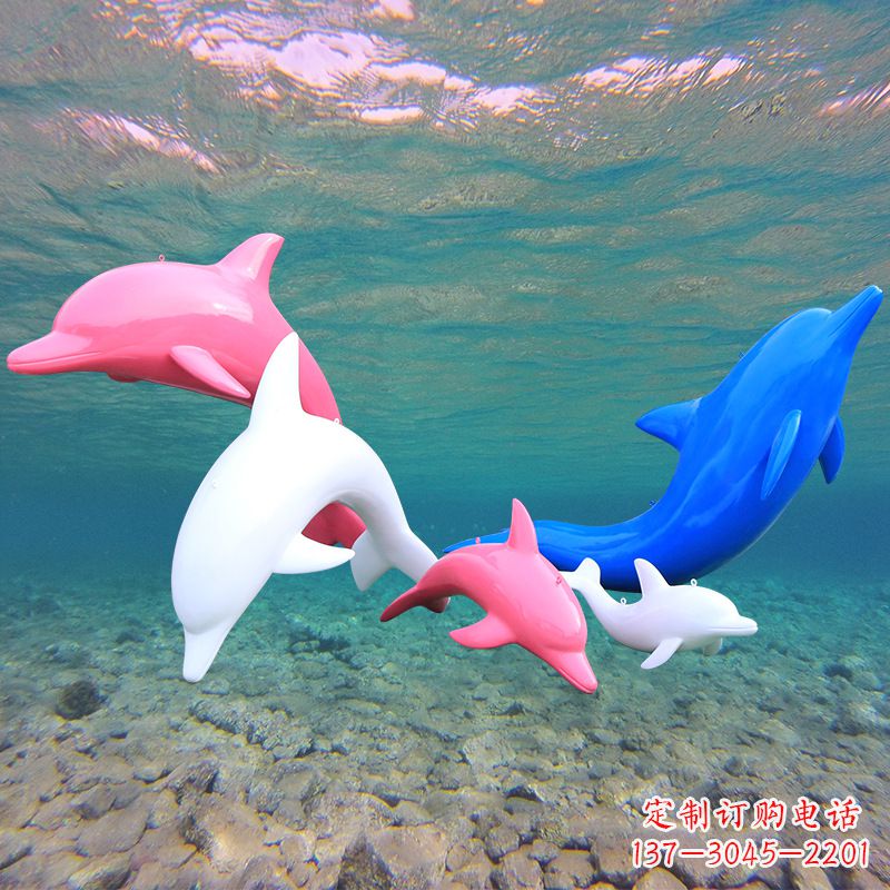 安阳海豚玻璃钢彩绘雕塑–彰显唯美与深情