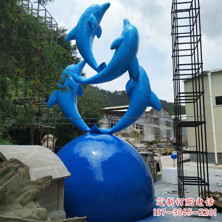 安阳海豚钢筋玻璃景观雕塑