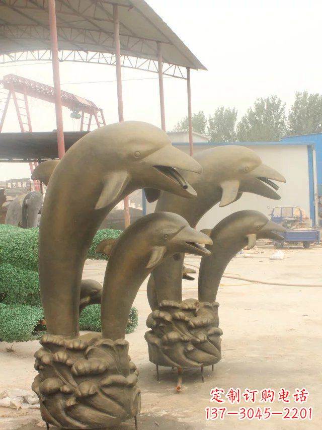 安阳海豚之美,艺术铸就——铜质海豚雕塑