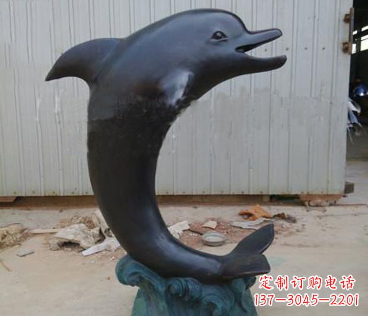 安阳一群海豚成就美丽的海洋动物喷泉铜雕塑