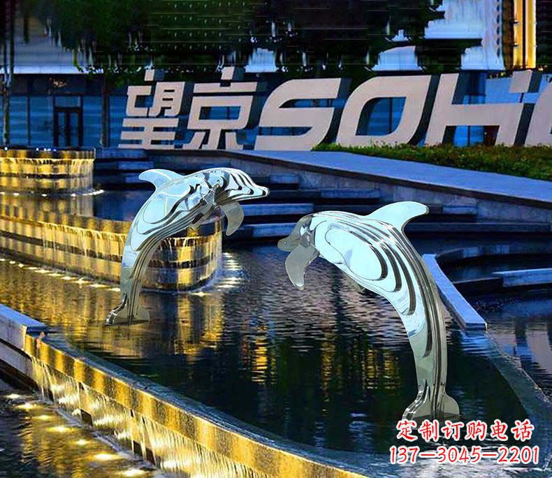 安阳可爱海豚不锈钢雕塑