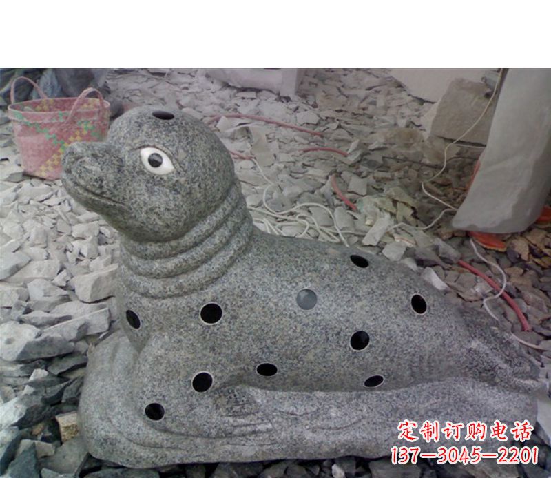 安阳华丽雕塑,海洋动物小海豹石雕
