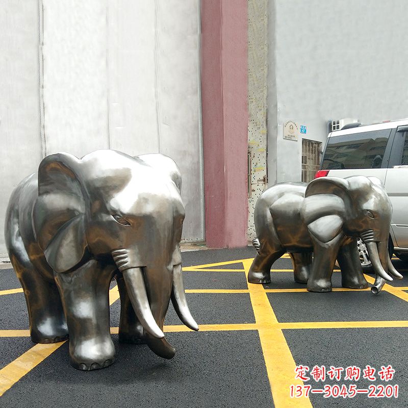 安阳活力大象,不锈钢镜面雕塑