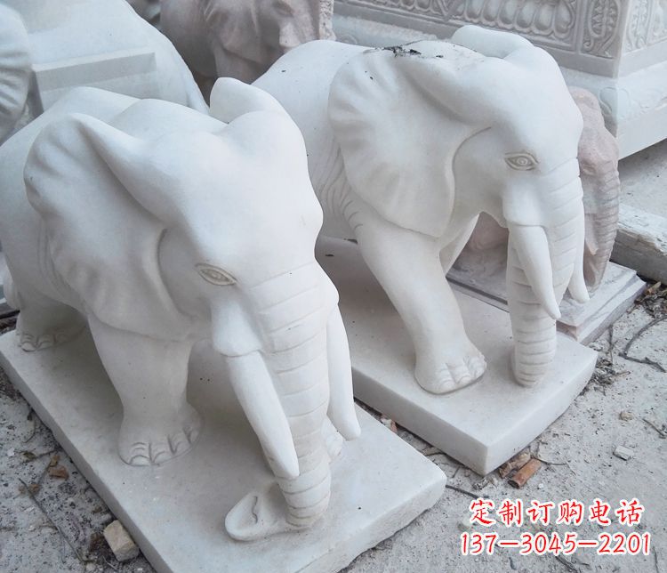 安阳艺术精品-汉白玉动物大象雕塑