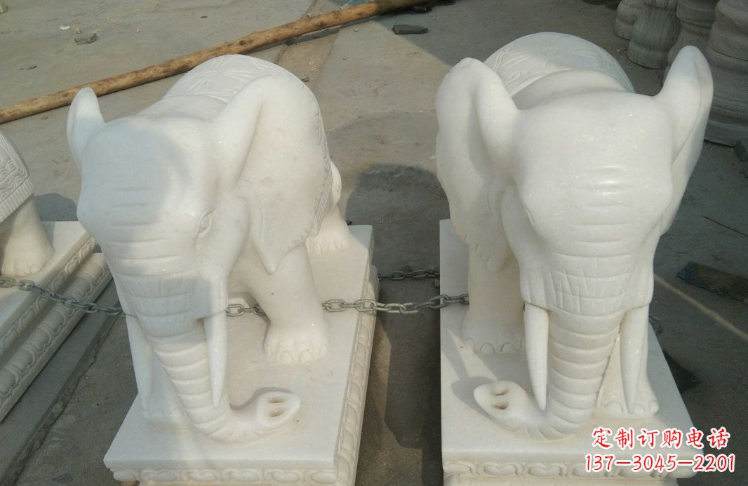 安阳汉白玉大象雕塑是中领雕塑定制厂家的精品作…