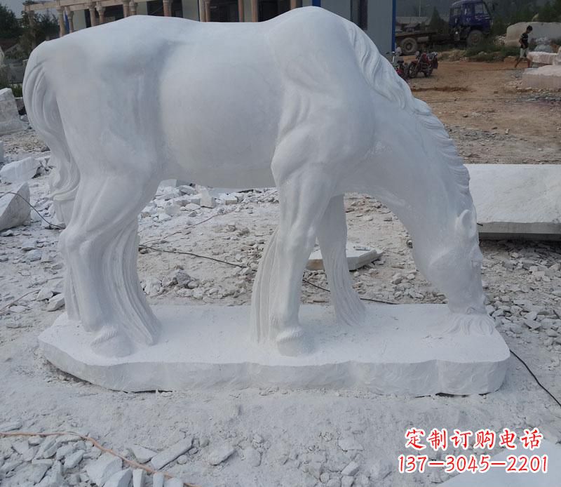 安阳汉白玉动物马雕塑是由中领雕塑定制的一款精…