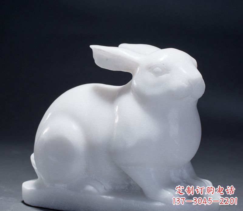 安阳精致汉白玉兔子雕塑