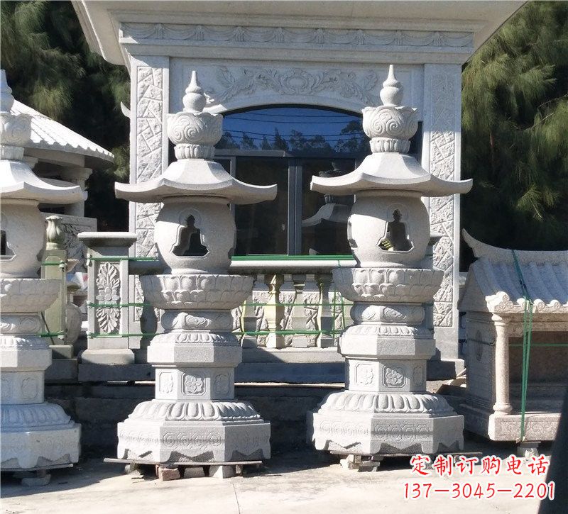 安阳汉白玉公园灯笼雕塑