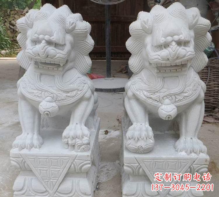 安阳汉白玉精美狮子雕塑