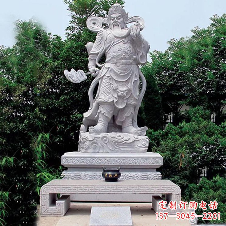 安阳汉白玉关公雕塑,融入神秘历史色彩