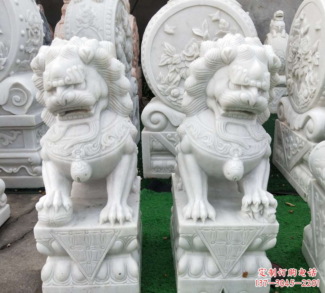 安阳精致汉白玉狮子雕塑