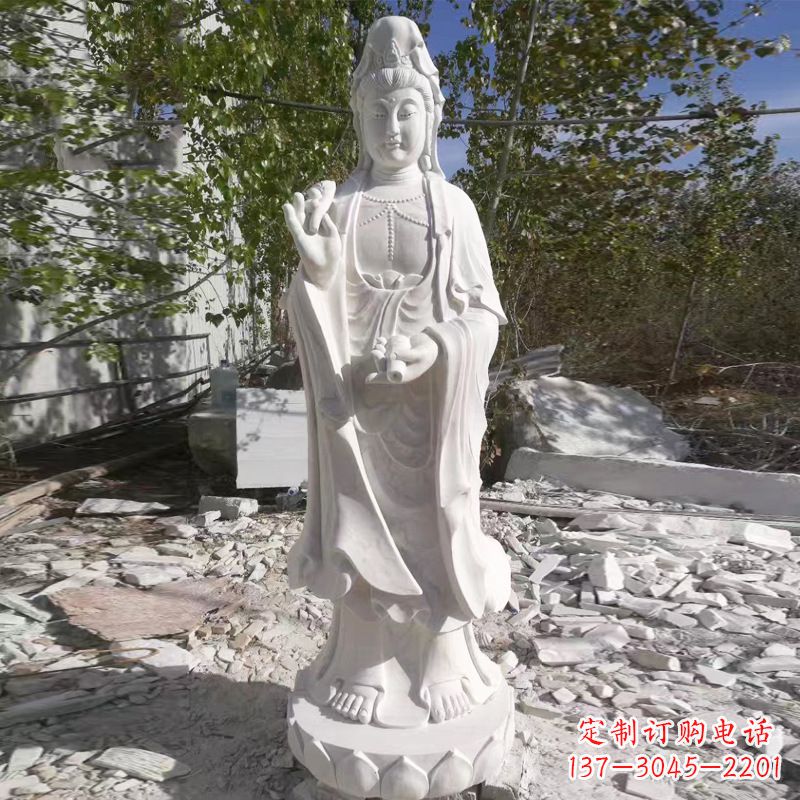 安阳象征观音的汉白玉观音菩萨石雕