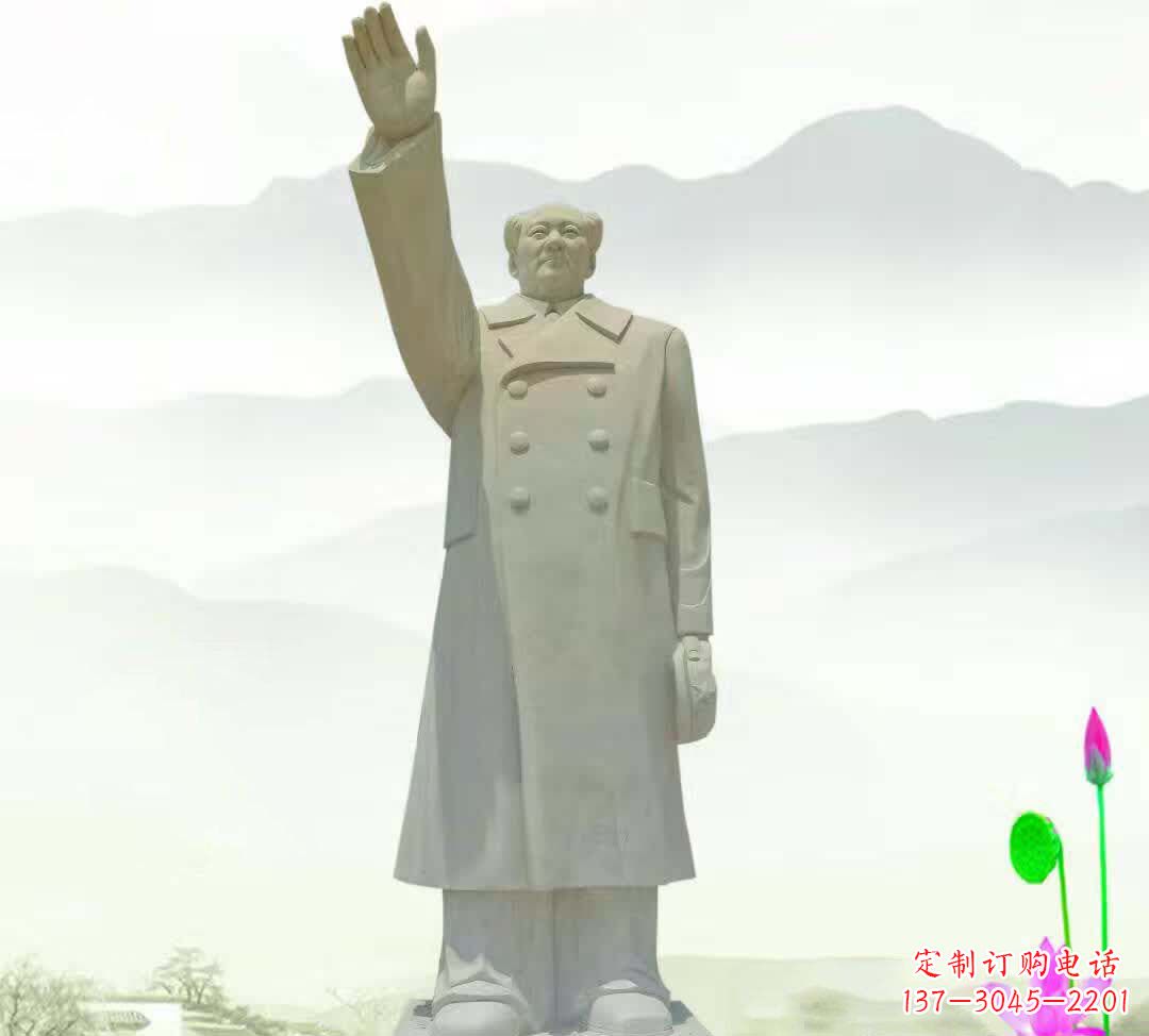 安阳汉白玉打造的毛泽东雕塑