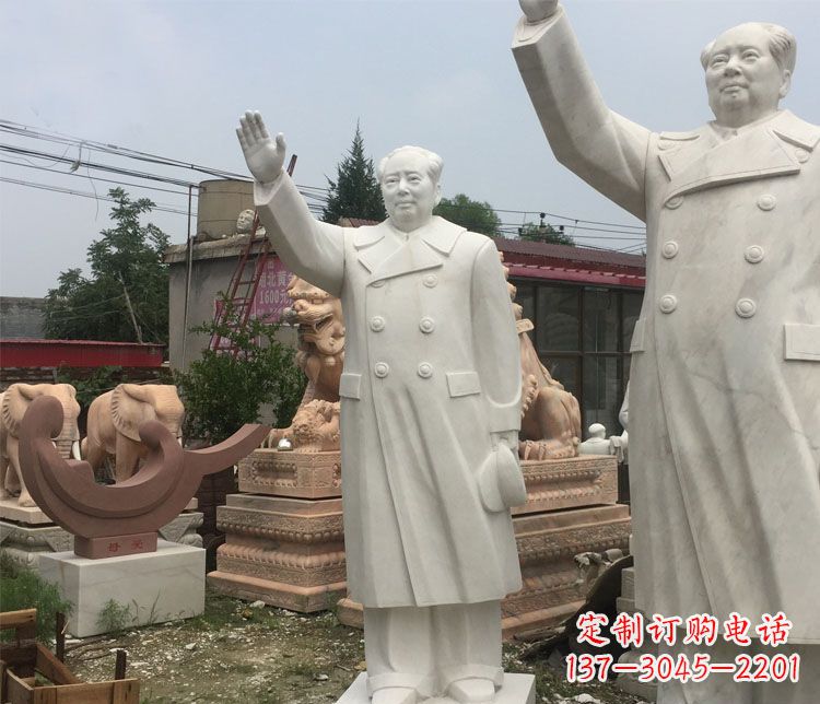 安阳雕刻伟人的光辉历史——汉白玉挥手的毛主席广场伟人石雕