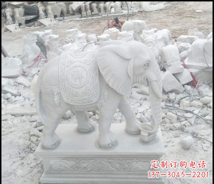 安阳汉白玉吉祥大象雕塑