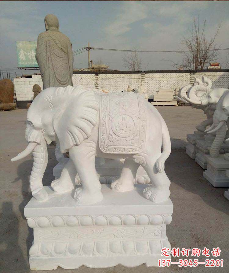 安阳汉白玉大象雕塑是一款新颖、具有吉祥寓意的…