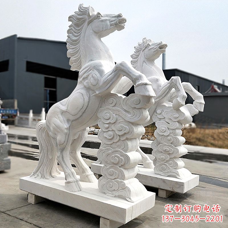 安阳精美马踏祥云石雕,栩栩如生