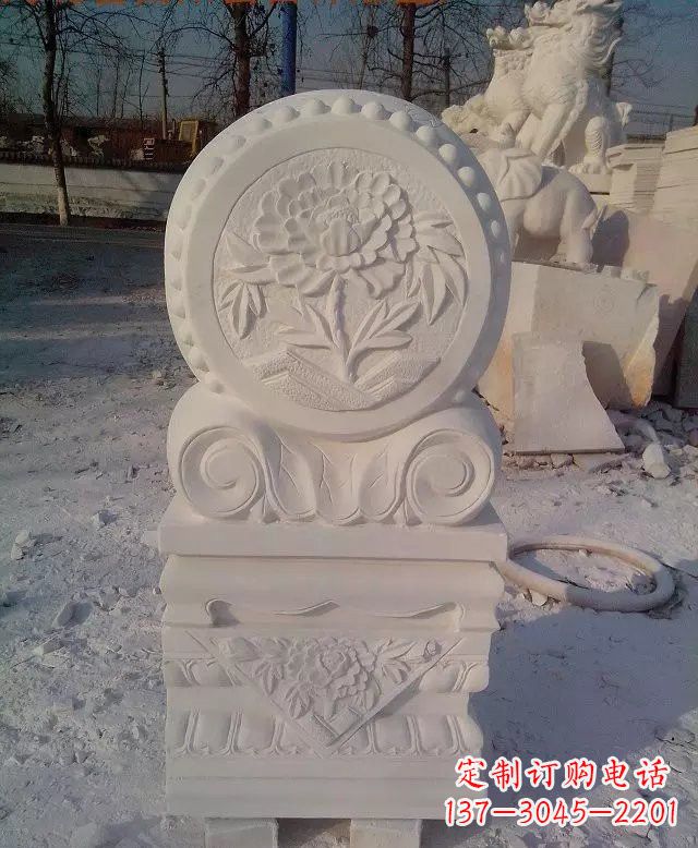 安阳汉白玉门墩雕塑是一种特殊的雕塑艺术品,雕…