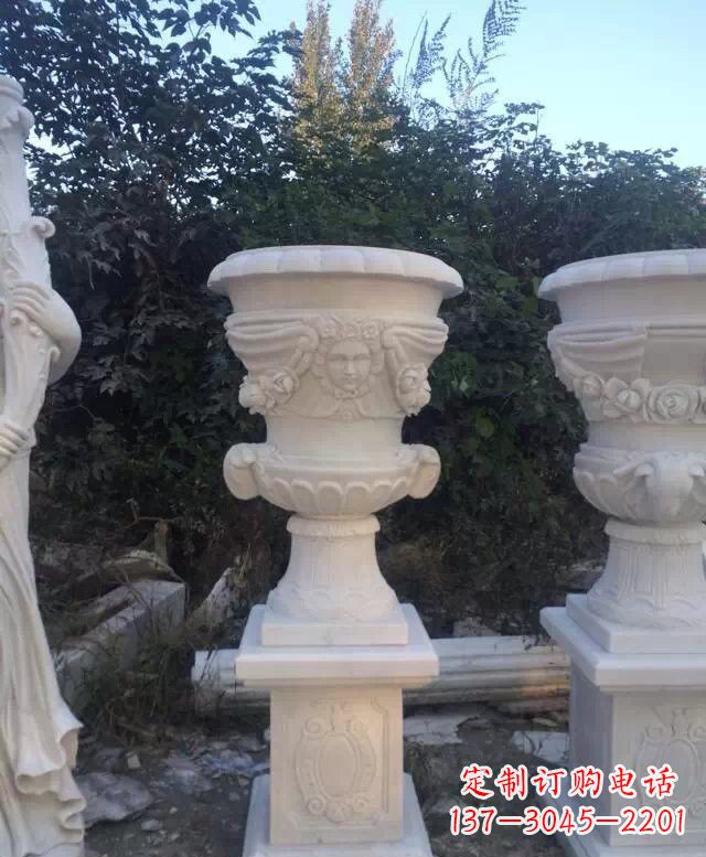 安阳汉白玉艺术雕塑花盆
