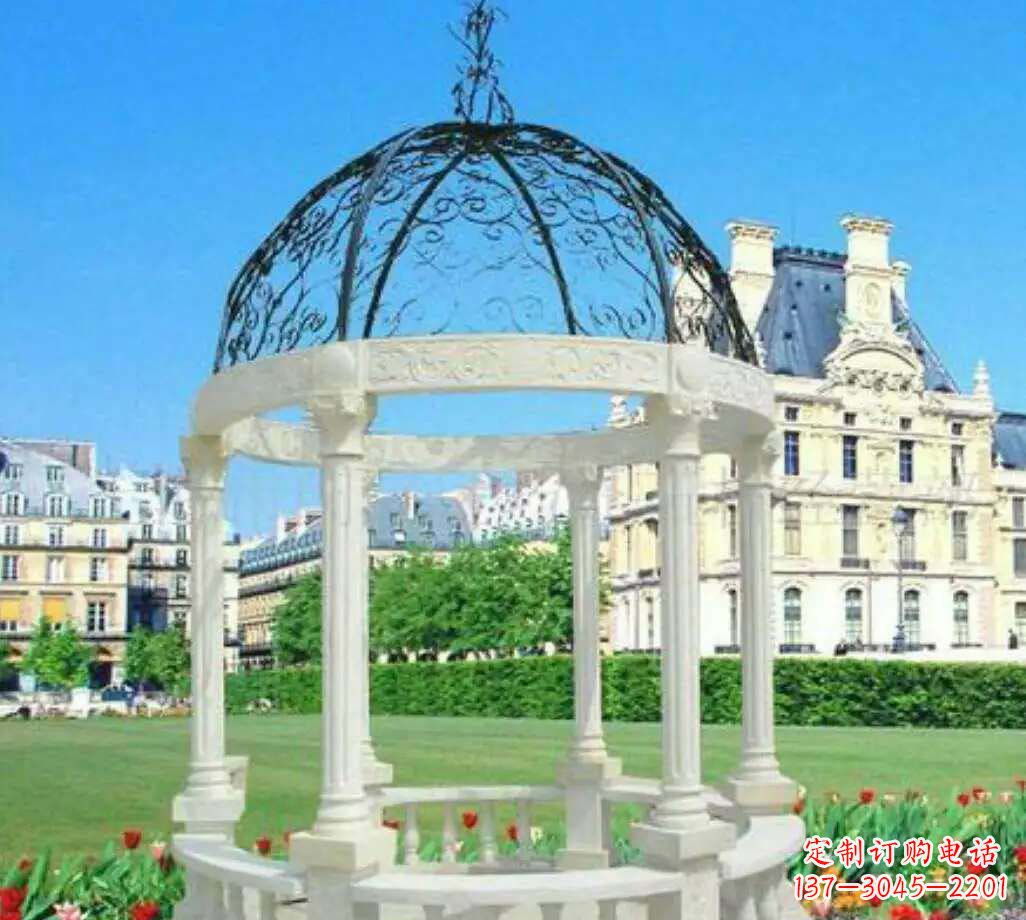 安阳汉白玉欧式雕塑凉亭,搭建完美凉夏