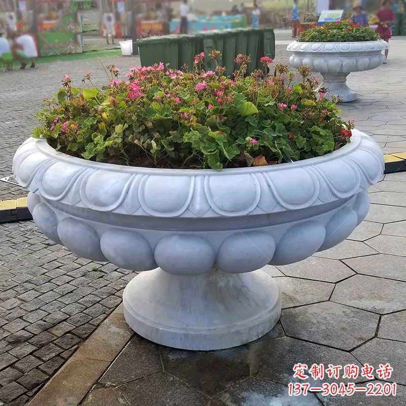 安阳汉白玉欧式石雕花盆,令您的家园更加精致