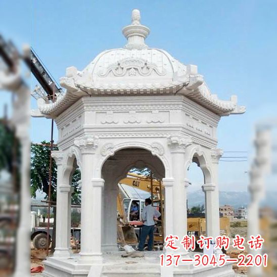 安阳汉白玉欧式凉亭雕塑,精美超出想象