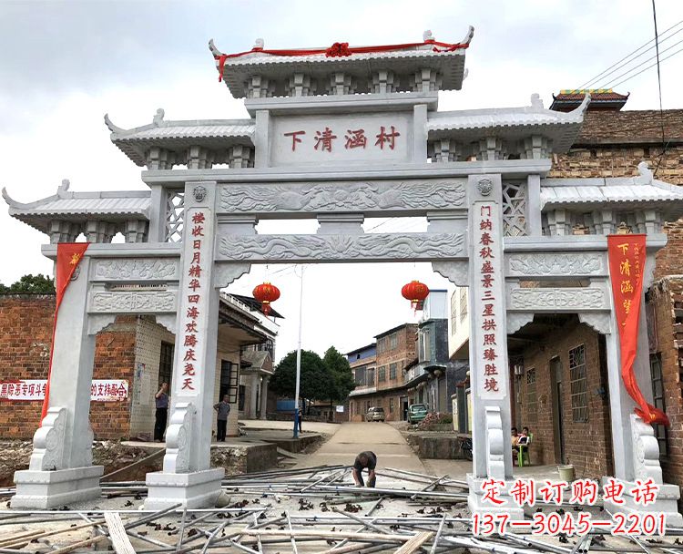 安阳精美绝伦的汉白玉牌坊石雕