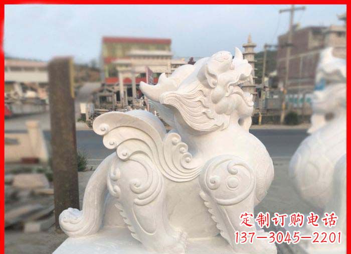 安阳汉白玉貔貅门口招财石雕