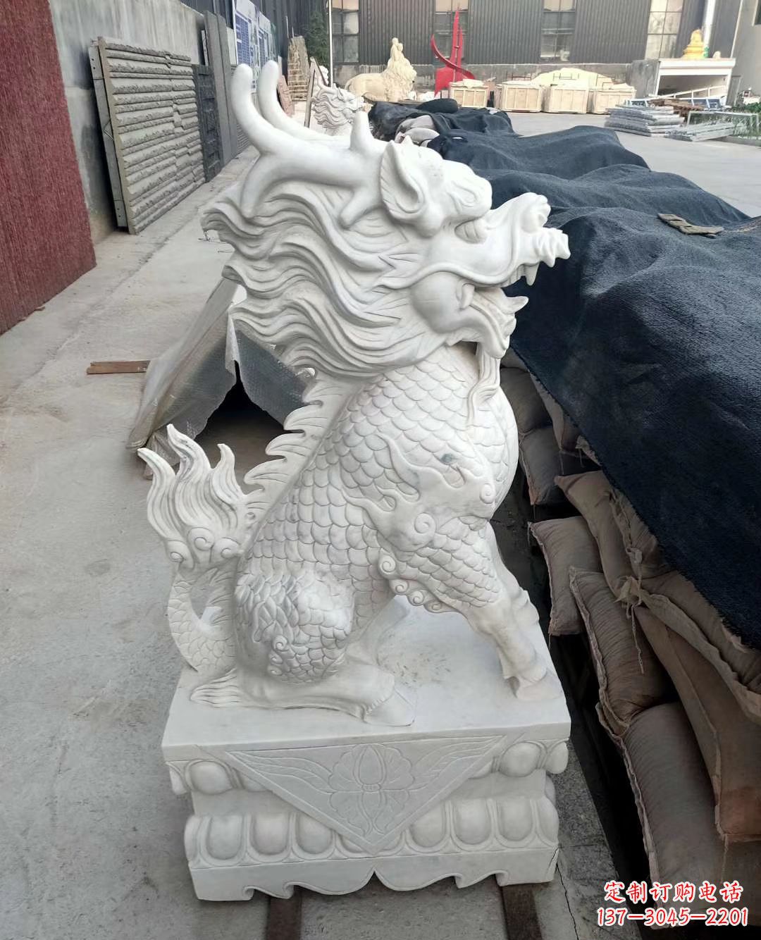 安阳高雅古朴的汉白玉麒麟雕塑