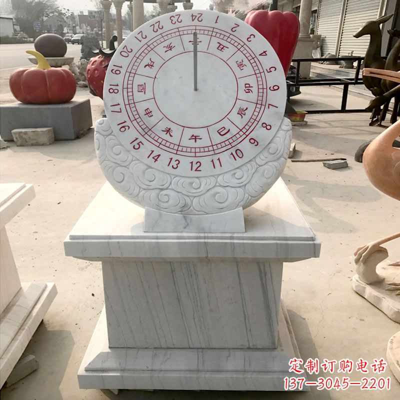 安阳精美汉白玉日晷石雕,给您带来精致的收藏价值
