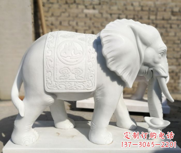 安阳精美绝伦,汉白玉大象雕塑