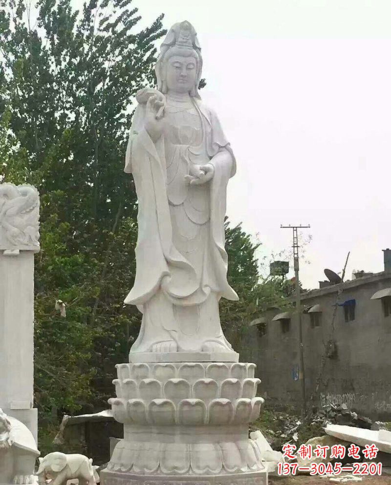 安阳汉白玉洒水观音驻颜祥和