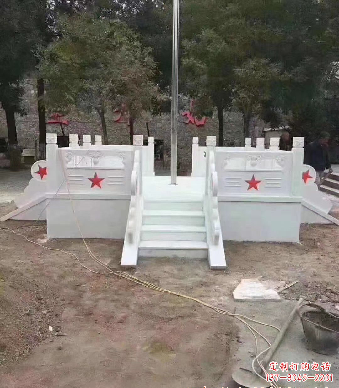 安阳高贵典雅的汉白玉升旗台石雕