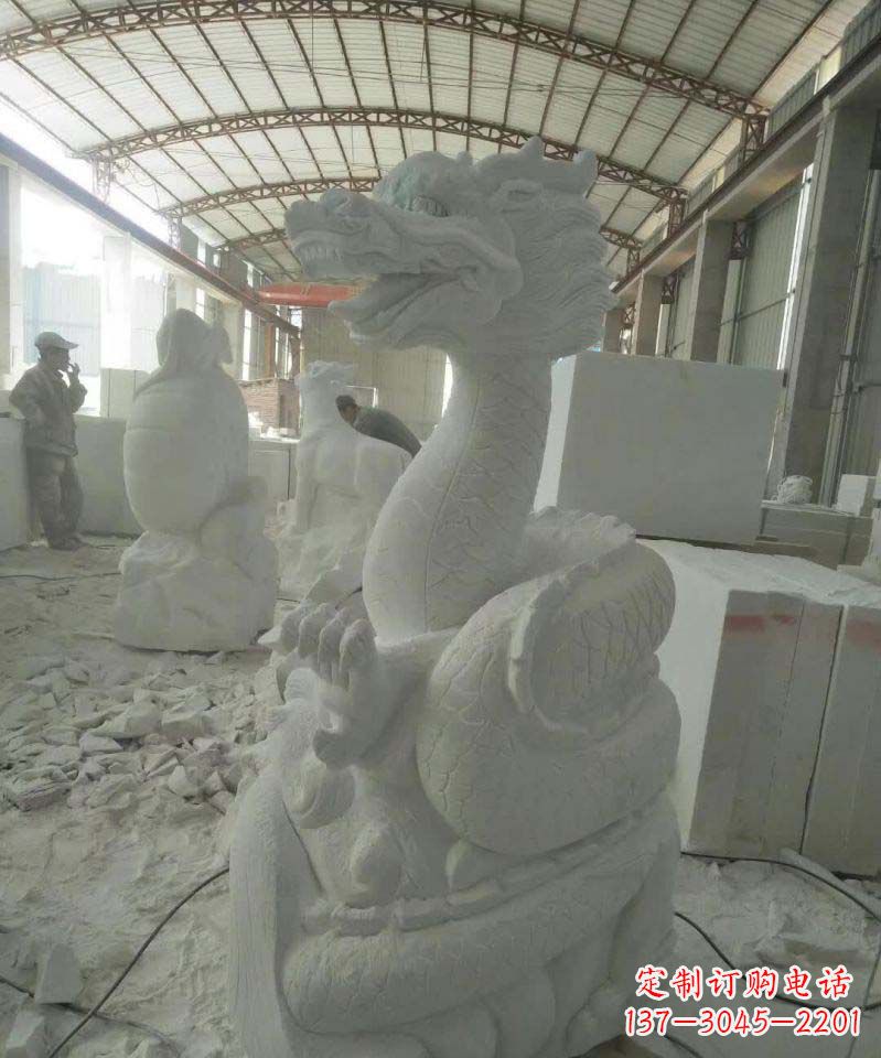 安阳汉白玉生肖龙雕塑