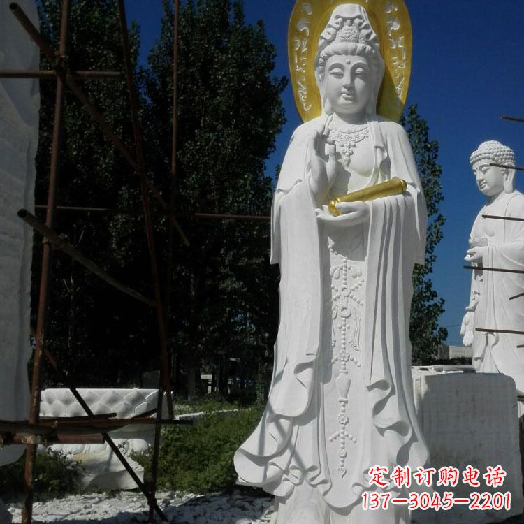 安阳汉白玉石雕佛像石头观音