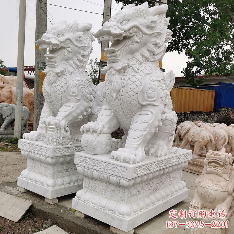 安阳汉白玉麒麟雕塑,承载古典之美