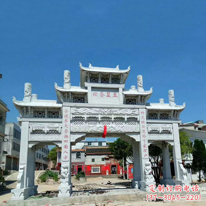 安阳全新定制石牌坊雕塑,为您的寺院注入历史文脉