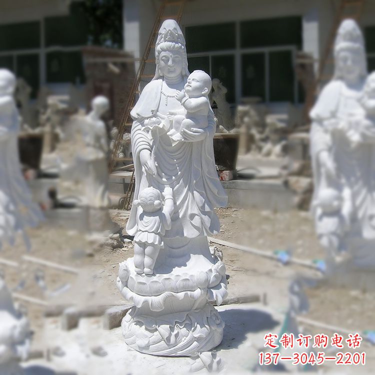 安阳汉白玉送子观音雕塑