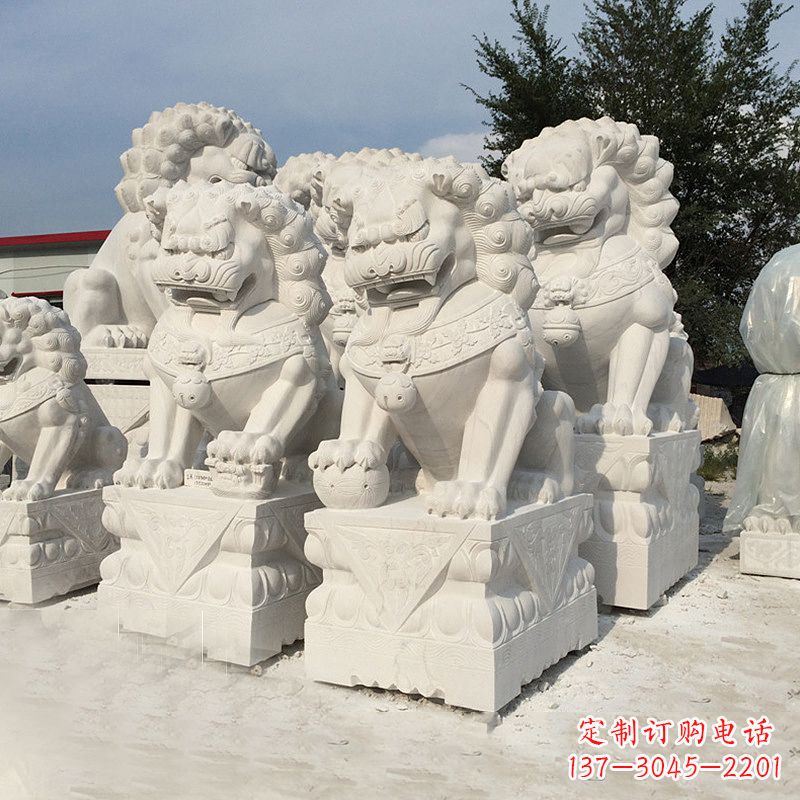 安阳历史悠久的汉白玉狮子雕塑