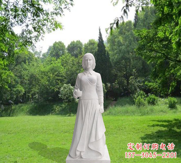 安阳纪念南丁格尔的经典白玉雕塑