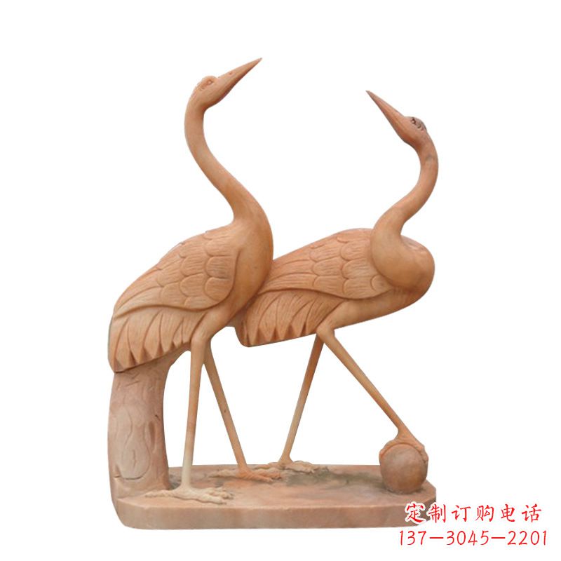 安阳汉白玉仙鹤雕塑