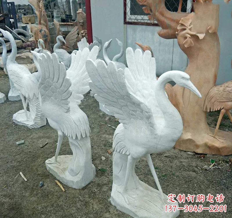 安阳装点家园的仙鹤石雕