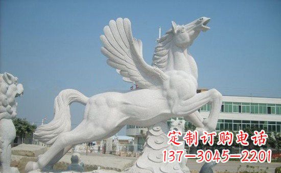 安阳精美祥云飞马石雕,古朴大气