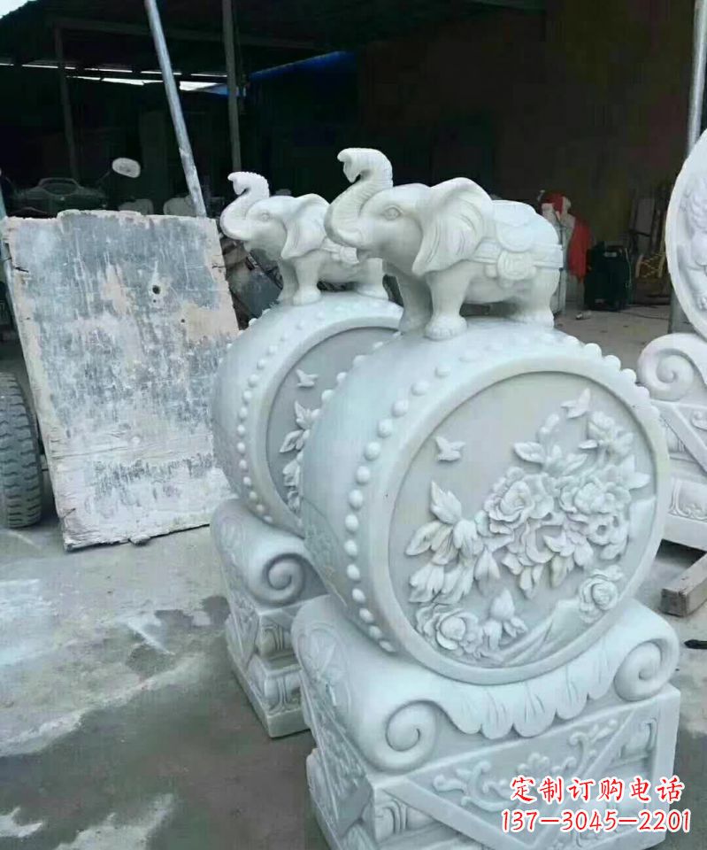 安阳白玉小象抱鼓陪你度过每一天