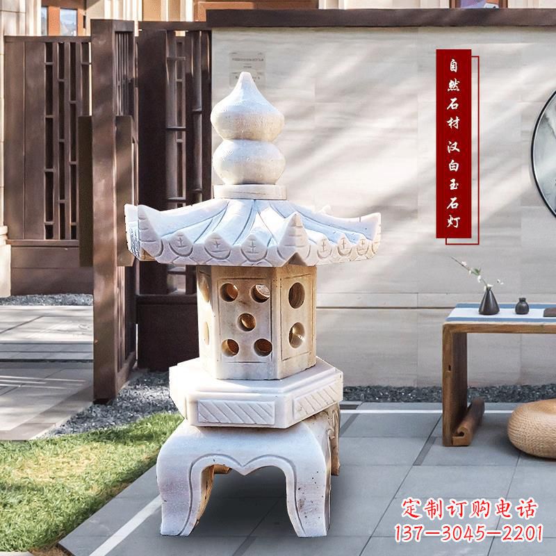 安阳中领雕塑-经典经典汉白玉灯笼园林雕塑