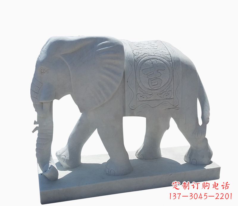 安阳桃花开,当铺金,汉白玉大象雕塑,吉祥引财