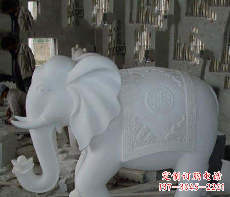 安阳汉白玉大象雕塑,带来好运