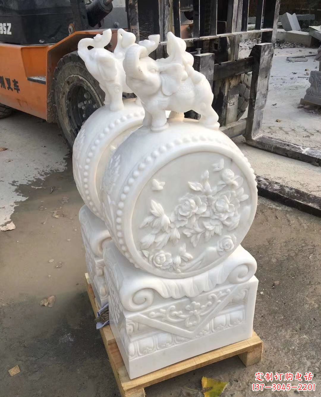 安阳精致小象招财石门墩,树立你的百年吉祥
